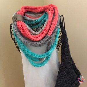 Handmade knitted soft rope scarf!